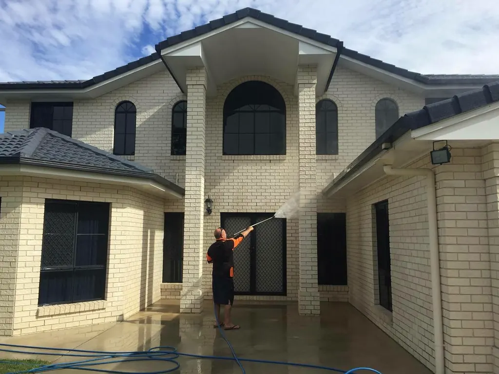Residential exterior house washing